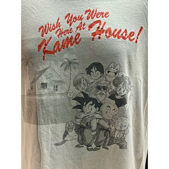 Dragon Ball Wish You Were Here Kame House T-Shirt – Goku, Krillin, Master Roshi - Picture 2 of 13